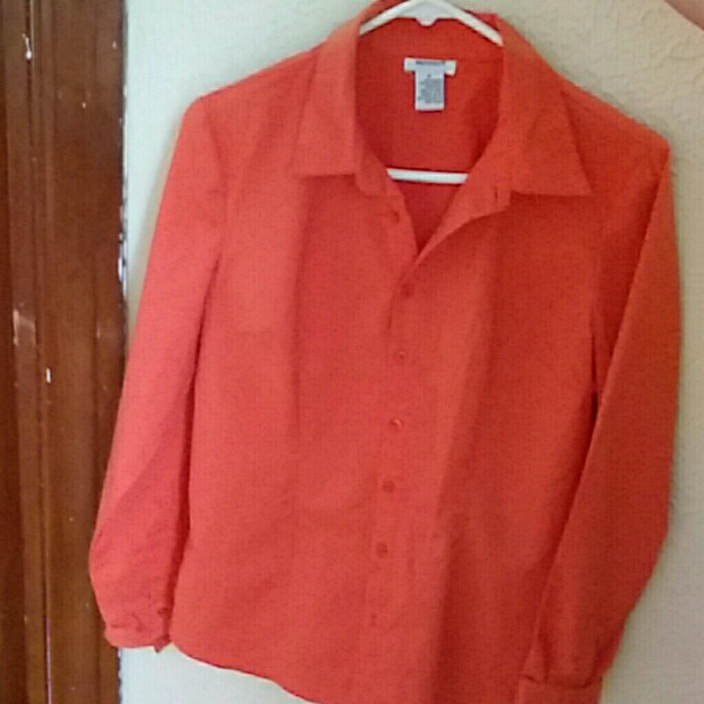 A Orange button up.